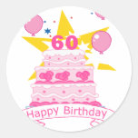 60 Year Old Birthday Cake Stickers