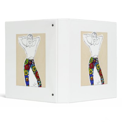 60s flowers jeans model sketch painting Binders by marcoart