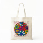 60s hippie flowers ball painting Bags