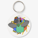 60s Hippie Meyers Parrot Keychain by MenagerieMayhem 60s Hippie Meyers Parrot Keychain
