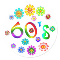 60s Love Round Stickers
