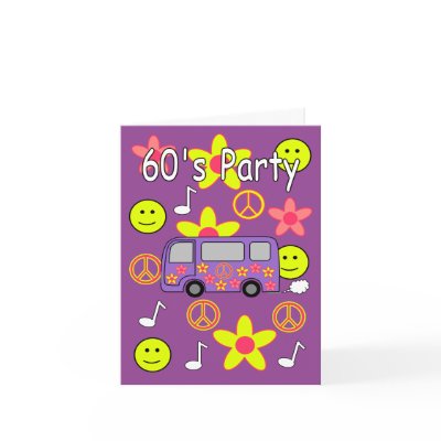60's Party Invitation Card by tigergiftandparty