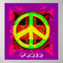 60's Peace Sign Retro Art Poster