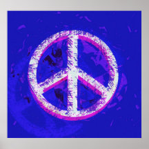 60's Peace Sign Retro Art Poster
