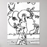 60s Peter Max art style drawing posters