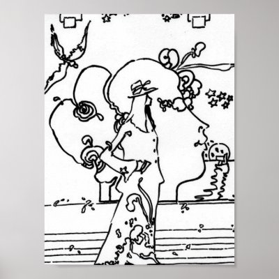 60s Peter Max art style drawing Poster by marcoart