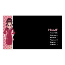 60s retro chick business card template