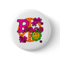 60s Style Peace buttons