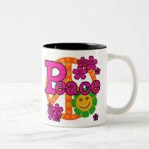 60s Style Peace Coffee Mugs
