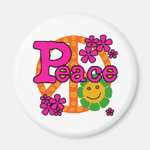 60s Style Peace Fridge Magnet