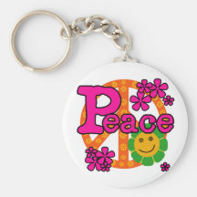 60s Style Peace Keychain