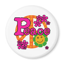 60s Style Peace Fridge Magnet