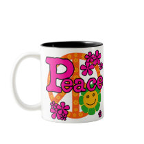 60s Style Peace Coffee Mugs