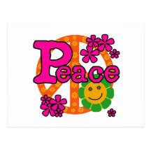 60s Style Peace Post Card