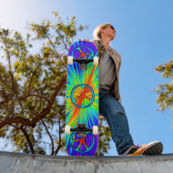 60s Style Peace Sign Skateboard skateboard