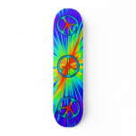 60s Style Peace Sign Skateboard