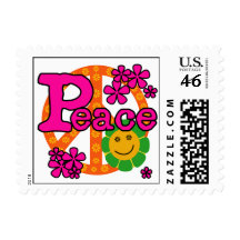 60s Style Peace T-shirts and Gifts Stamps