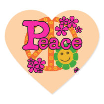 60s Style Peace T-shirts and Gifts Stickers