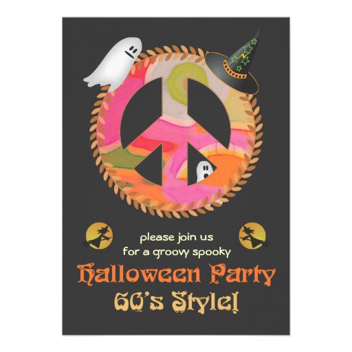 60's Theme Halloween Party Invitation