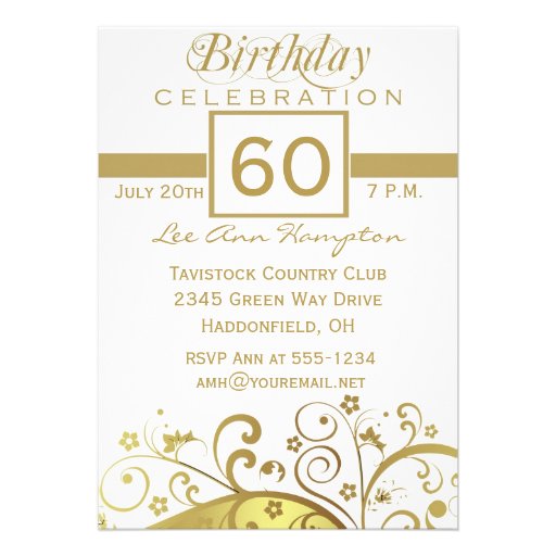 60th - 69th Birthday Party Invitations