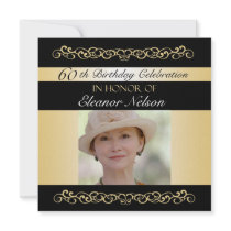 60th-69th Birthday Party Invitations With Photo