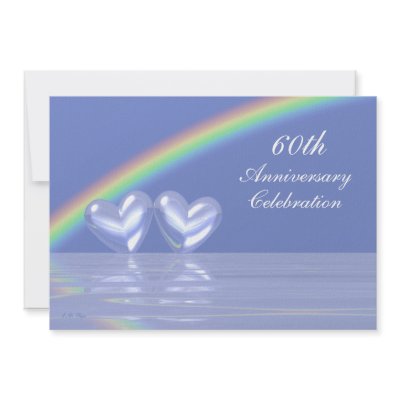 60th Anniversary Diamond Hearts Invitations by xfinity7