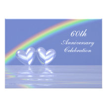 60th Anniversary Diamond Hearts Invitations