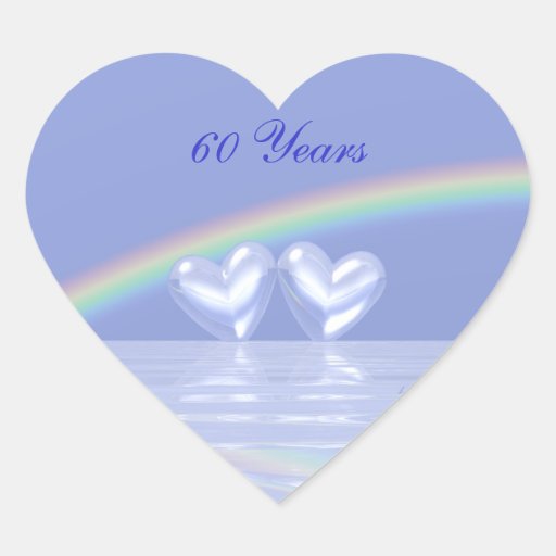 60th Anniversary Diamond Hearts Sticker