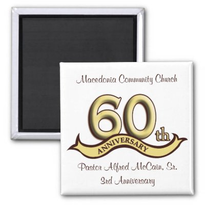60th Anniversary Party Favors Fridge Magnets