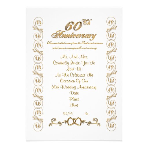 60th anniversary party invitation (front side)