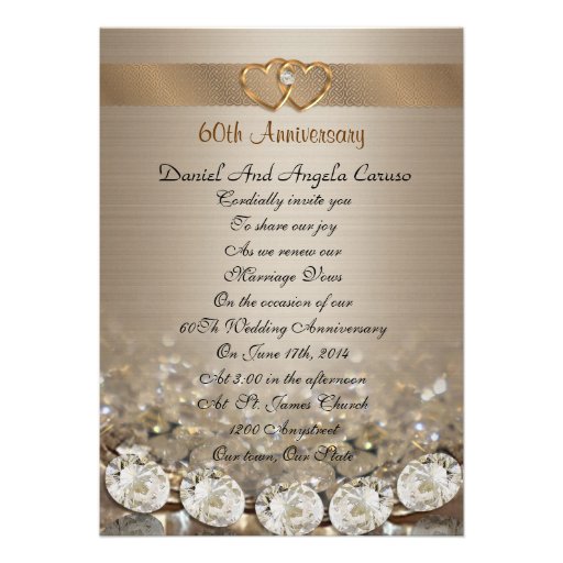 60th Anniversary vow renewal Invitation (front side)