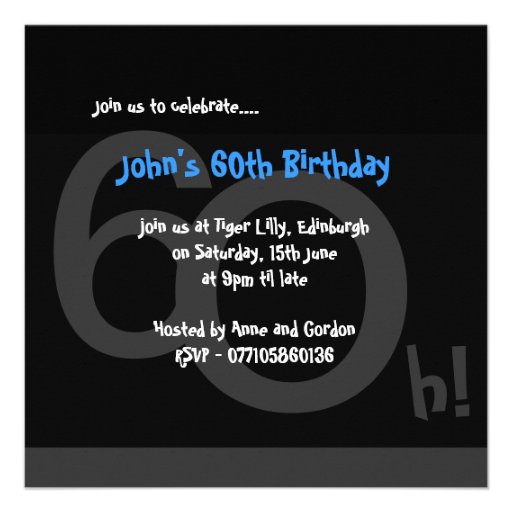60th Big 6Oh! Photo Template Birthday Party Personalised Invitations