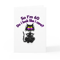 60th Birthday Cat Gifts Greeting Card