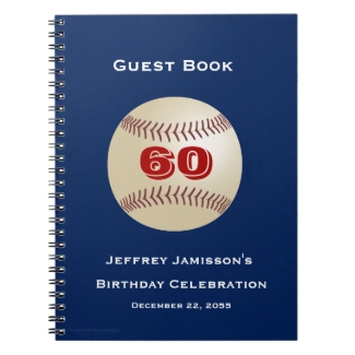 60th Birthday Celebration Guest Book, Baseball