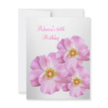 60th Birthday Elegant Lilac Pink White Flowers Invitation
