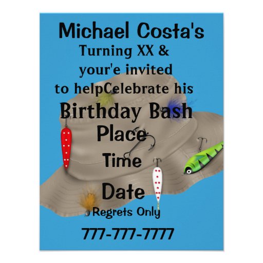 60th Birthday Fishing Invitations for MEN