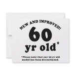 60th Birthday Gag Gifts Personalized Announcement