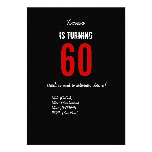 60th Birthday Hero Party Invitation