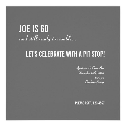 60th Birthday Invitation - Car Lover Oldie Goodie