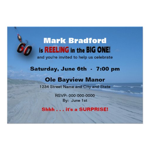 60TH Birthday Invitation - Fishing