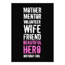 60th Birthday Invitation - Mom Volunteer Hero