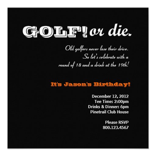 60th Birthday Invite Golf - Still Swinging!