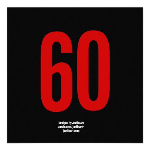 60th Birthday Modern Red and Black B205 Personalized Announcements
