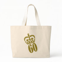 60th Birthday - Number – Sixty Canvas Bags