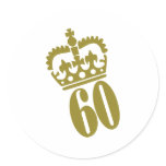 60th Birthday - Number – Sixty Round Stickers