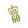 60th Birthday - Number – Sixty Round Stickers