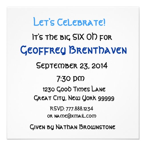 60th Birthday Party Blue Striped Candles Square Invitations