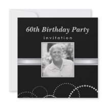 60th Birthday Party Custom Photo Invitations