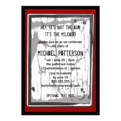 60th Birthday Party Grungy Speed Limit Sign Custom Invite