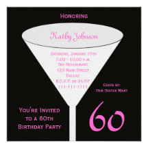 60th Birthday Party Invitation -- 60th Toast